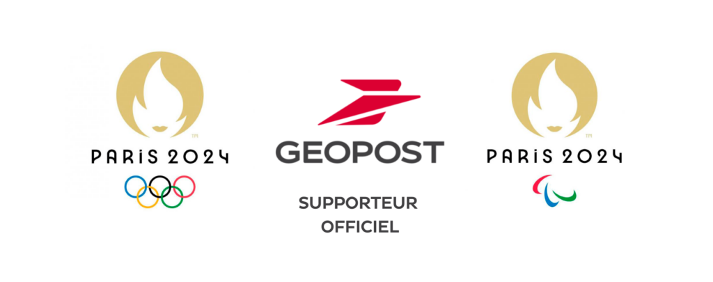 GEOPOST OFFICIAL SUPPORTER OF PARIS 2024 OLYMPIC AND PARALYMPIC GAMES, logos of olympic games in paris 2024, Geopost and paralympics Paris 2024