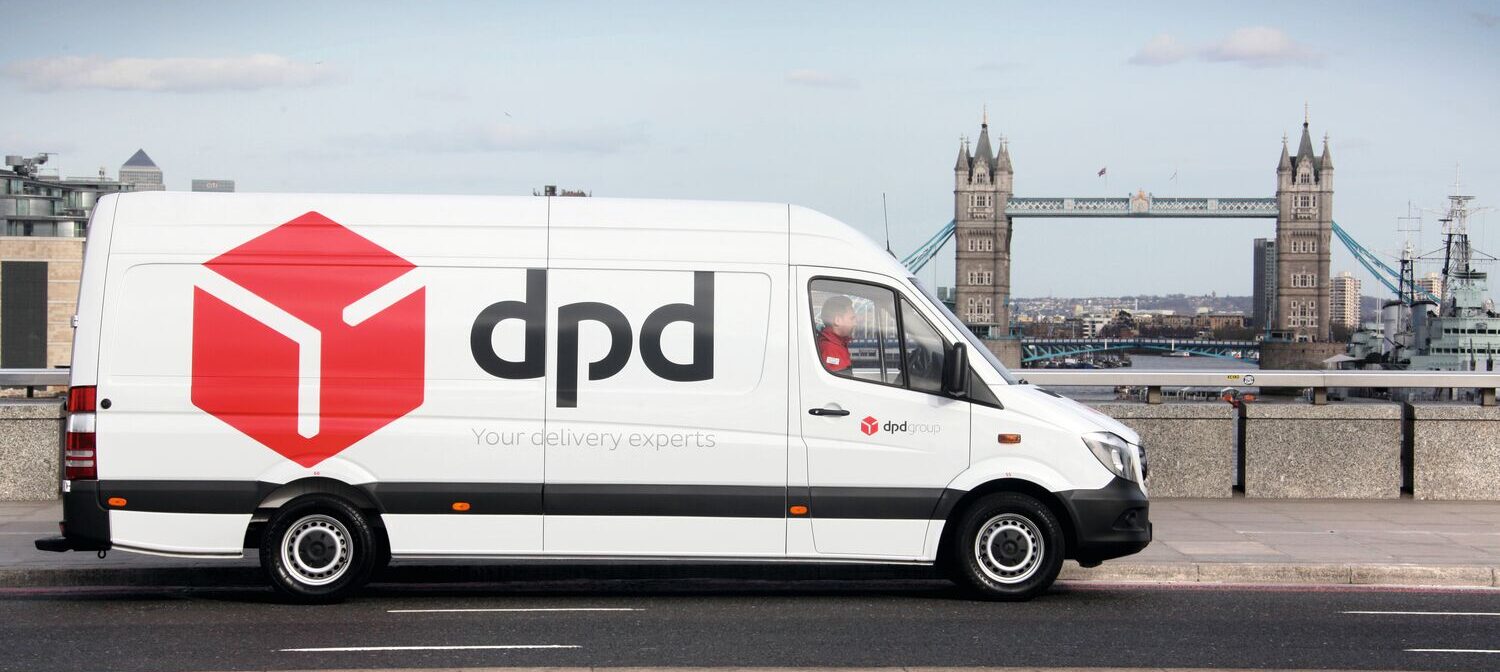 Dpd delivery van near the Tower Bridge