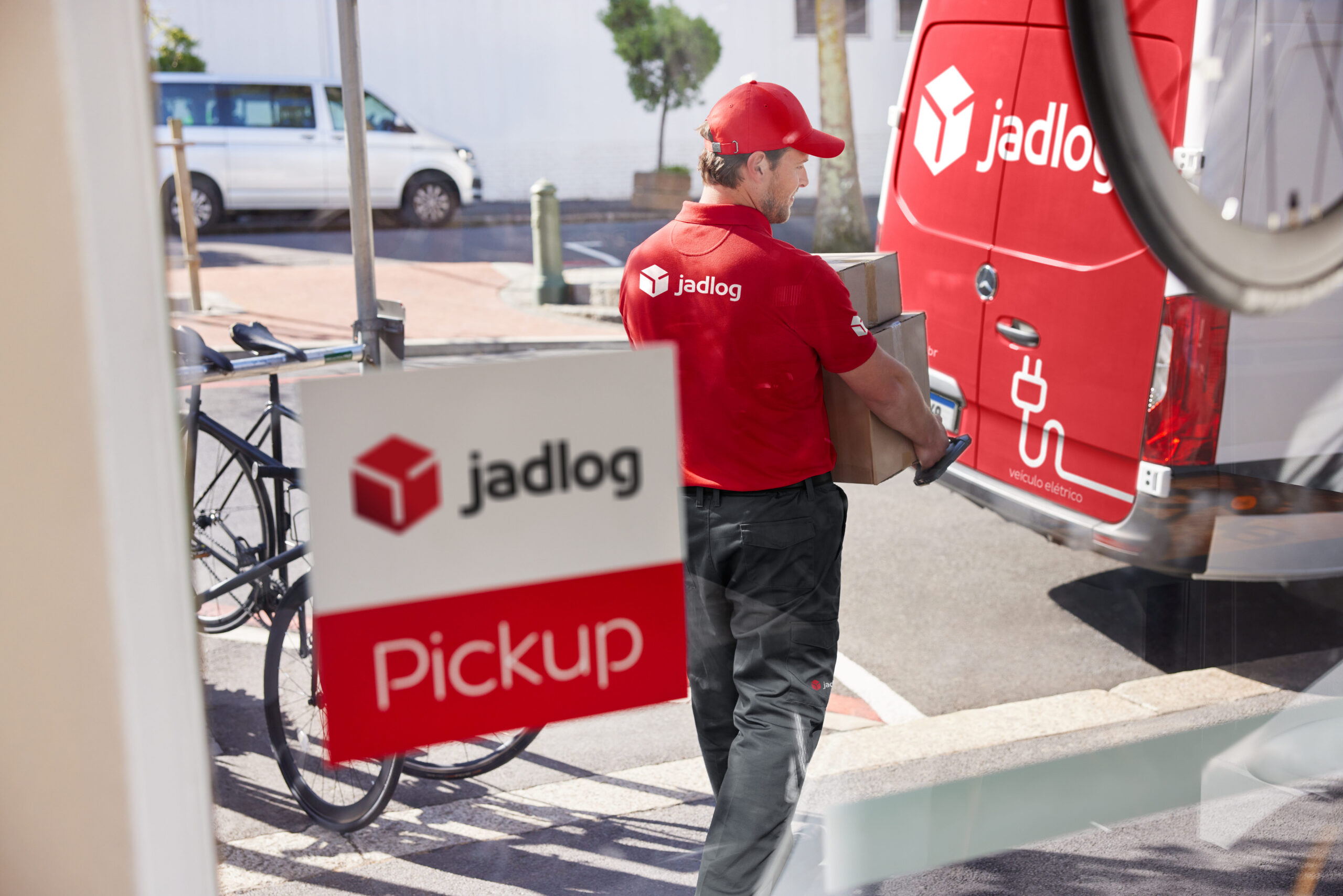 Driver collecting parcels